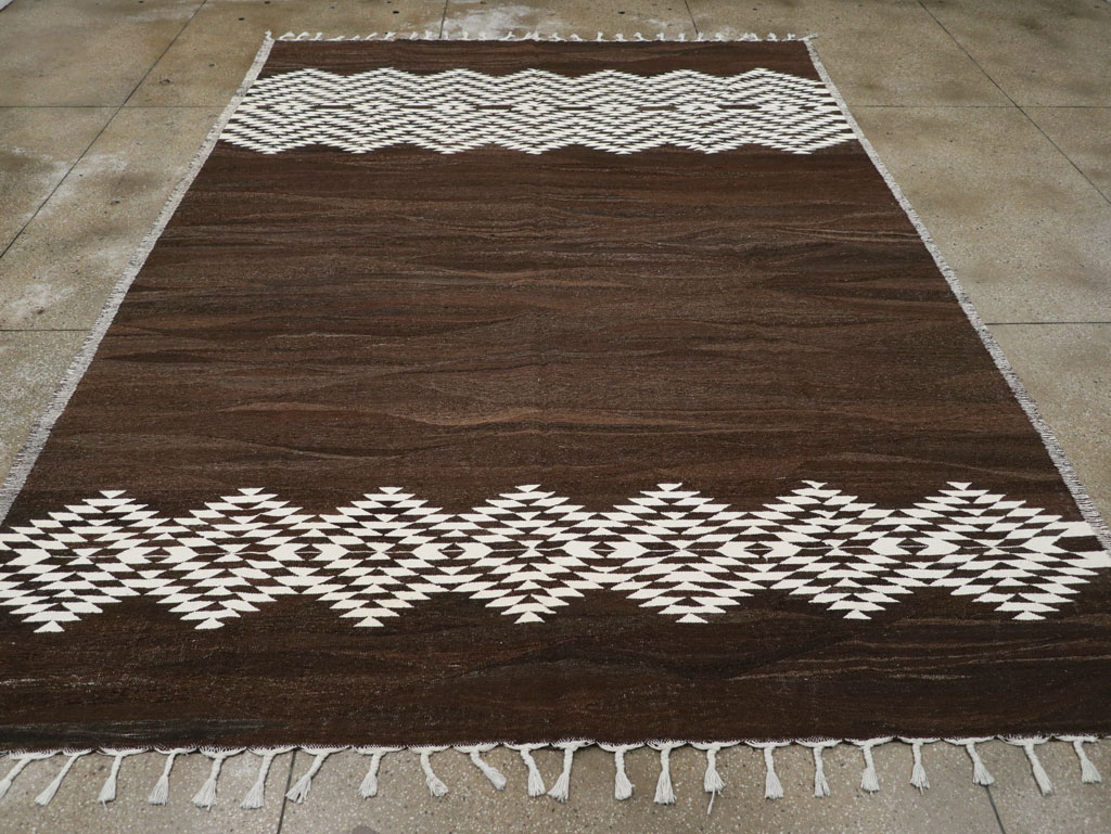Contemporary Turkish Flatweave Kilim Room Size Carpet, No.31046 - Gsblank