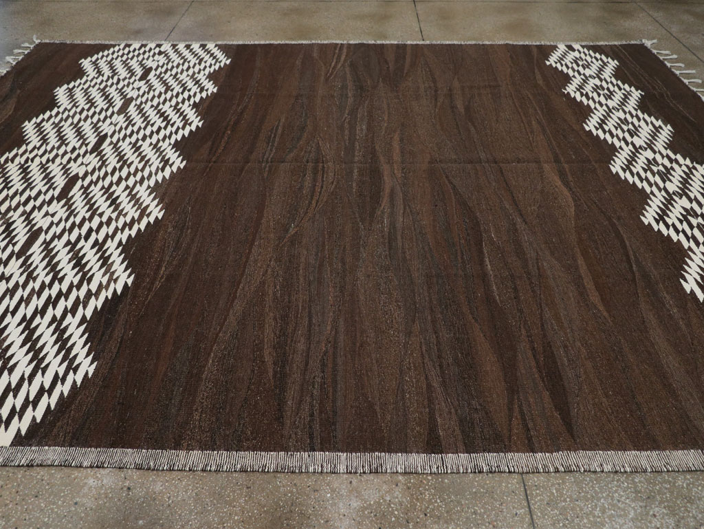 Contemporary Turkish Flatweave Kilim Room Size Carpet, No.31046 - Gsblank