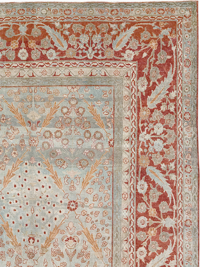 Antique Persian Tabriz Room Size Carpet, No.31063 - Gsblank
