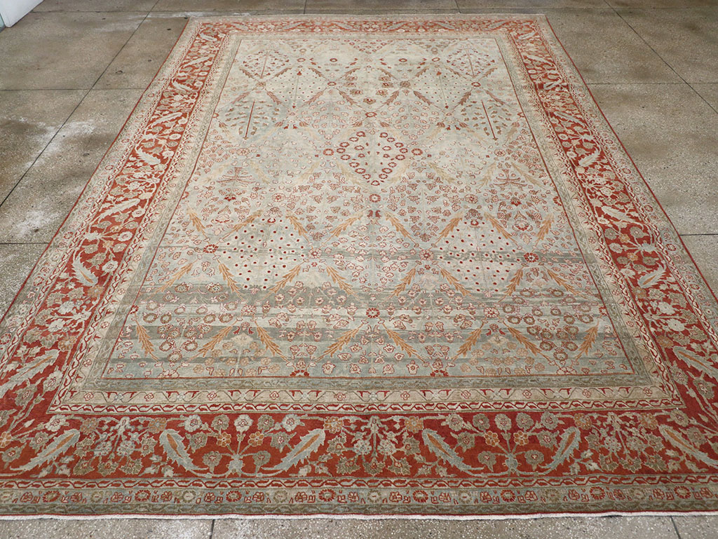 Antique Persian Tabriz Room Size Carpet, No.31063 - Gsblank