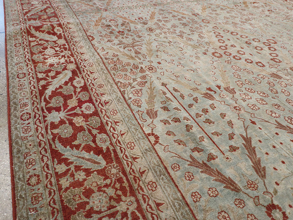 Antique Persian Tabriz Room Size Carpet, No.31063 - Gsblank