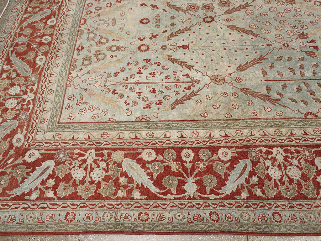 Antique Persian Tabriz Room Size Carpet, No.31063 - Gsblank