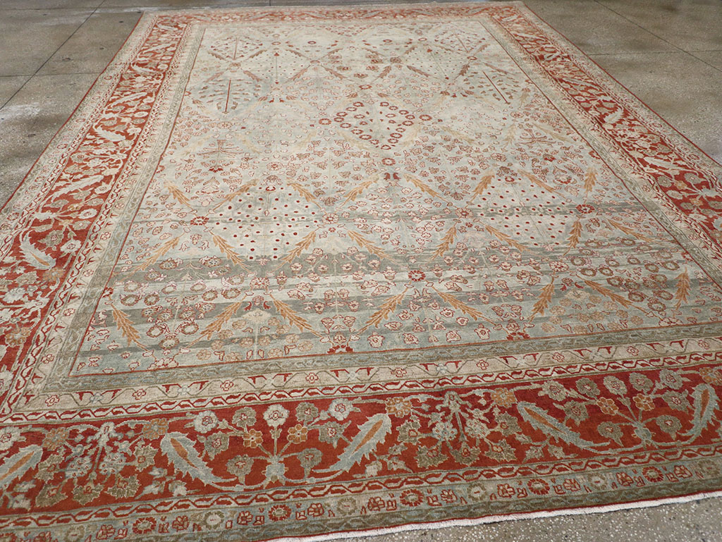 Antique Persian Tabriz Room Size Carpet, No.31063 - Gsblank