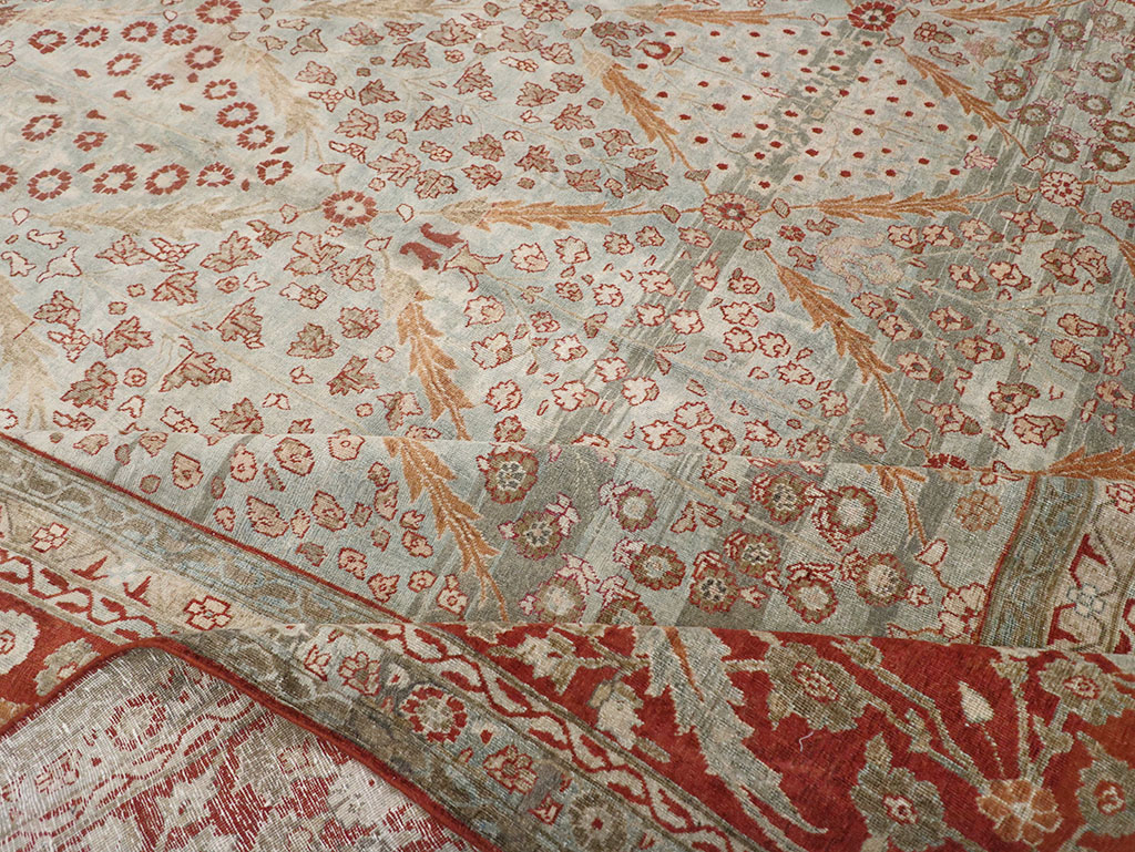 Antique Persian Tabriz Room Size Carpet, No.31063 - Gsblank