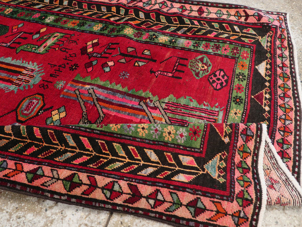 Vintage Caucasian Karabagh Pictorial Rug, No.31068 - Gsblank