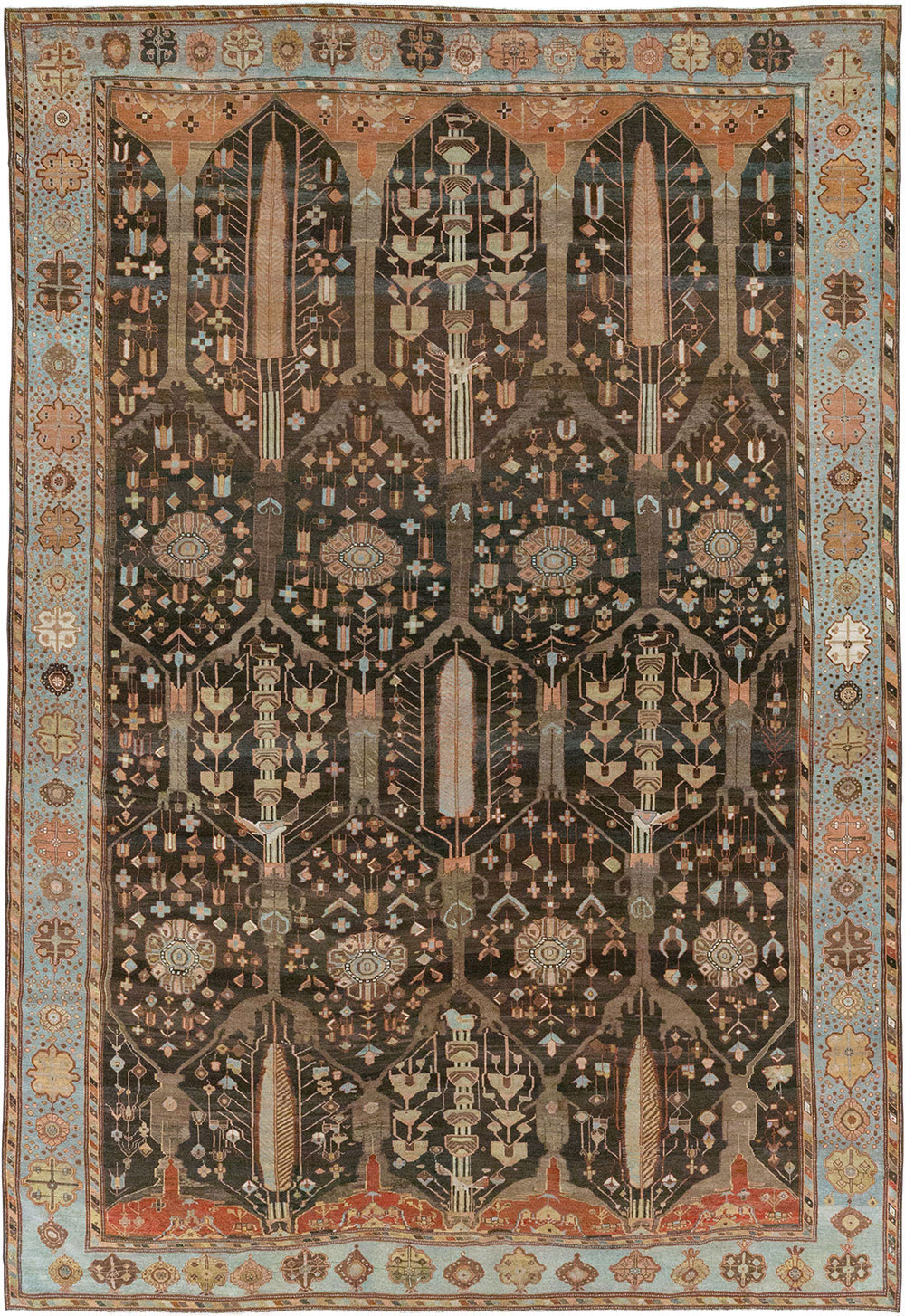 Antique Persian Bakhtiari Large Room Size Carpet, No.31078 - Gsblank