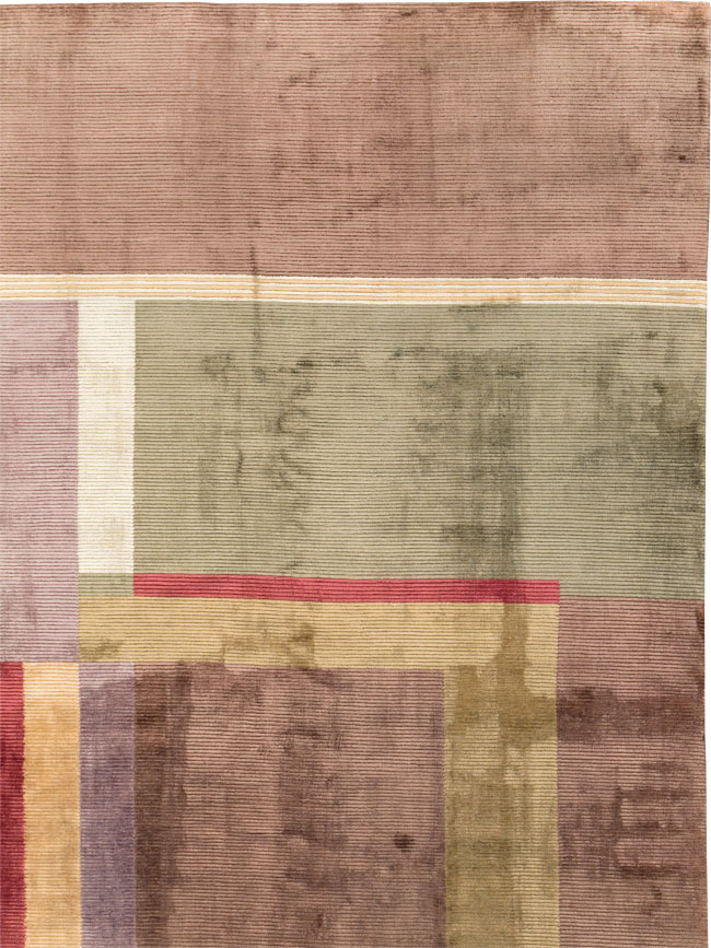 Contemporary Indian Art Deco Style Large Room Size Carpet, No.31079 - Gsblank