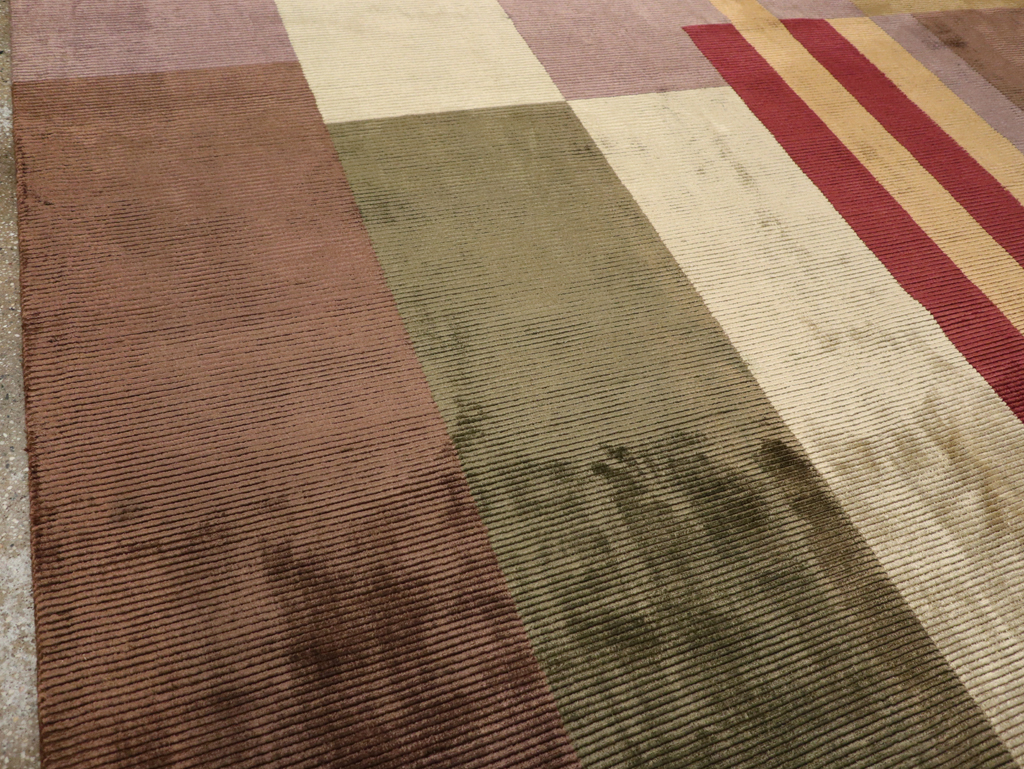 Contemporary Indian Art Deco Style Large Room Size Carpet, No.31079 - Gsblank