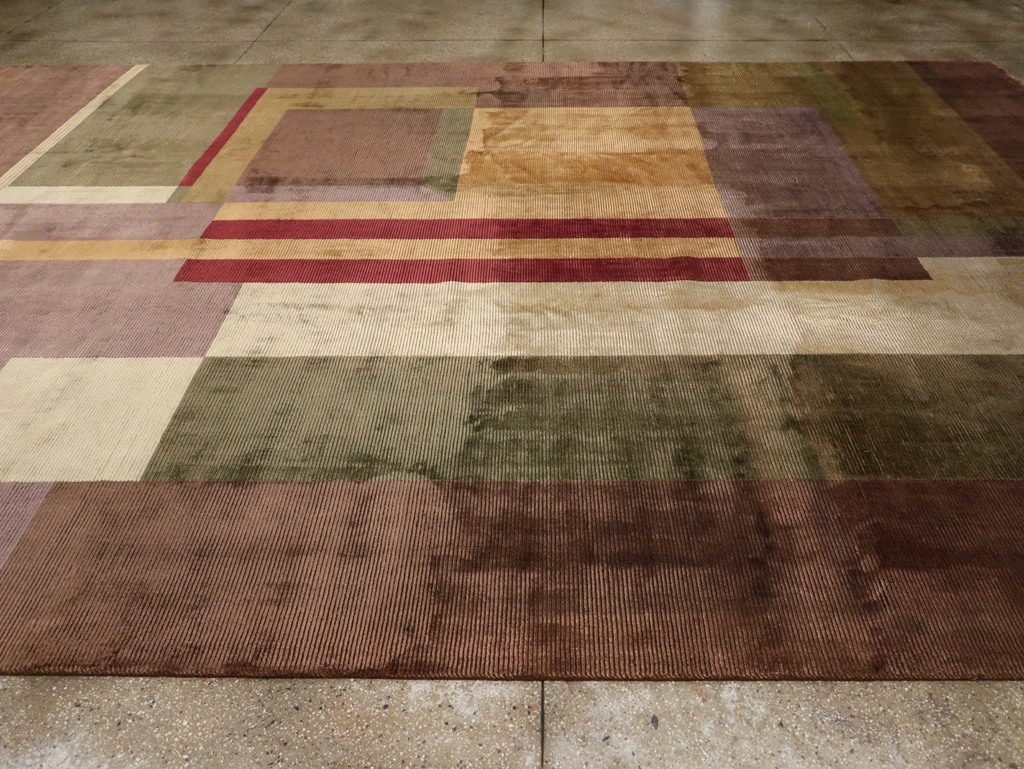 Contemporary Indian Art Deco Style Large Room Size Carpet, No.31079 - Gsblank