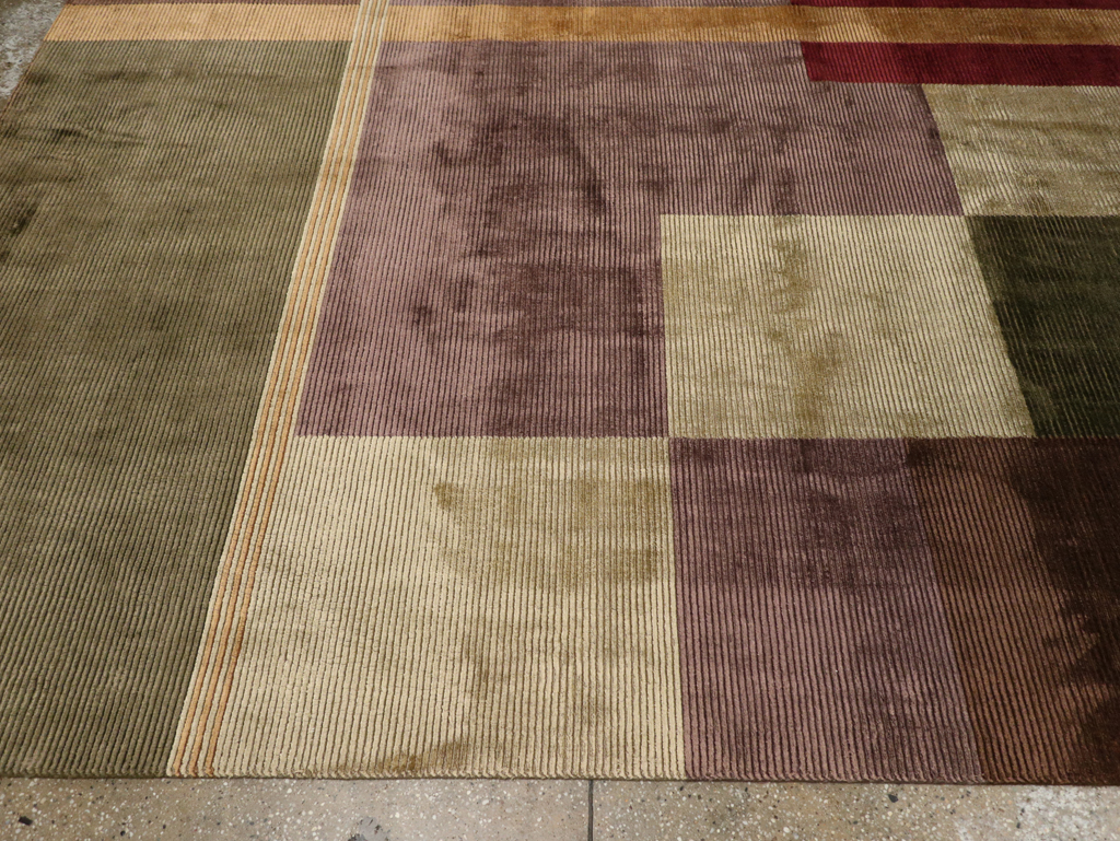 Contemporary Indian Art Deco Style Large Room Size Carpet, No.31079 - Gsblank