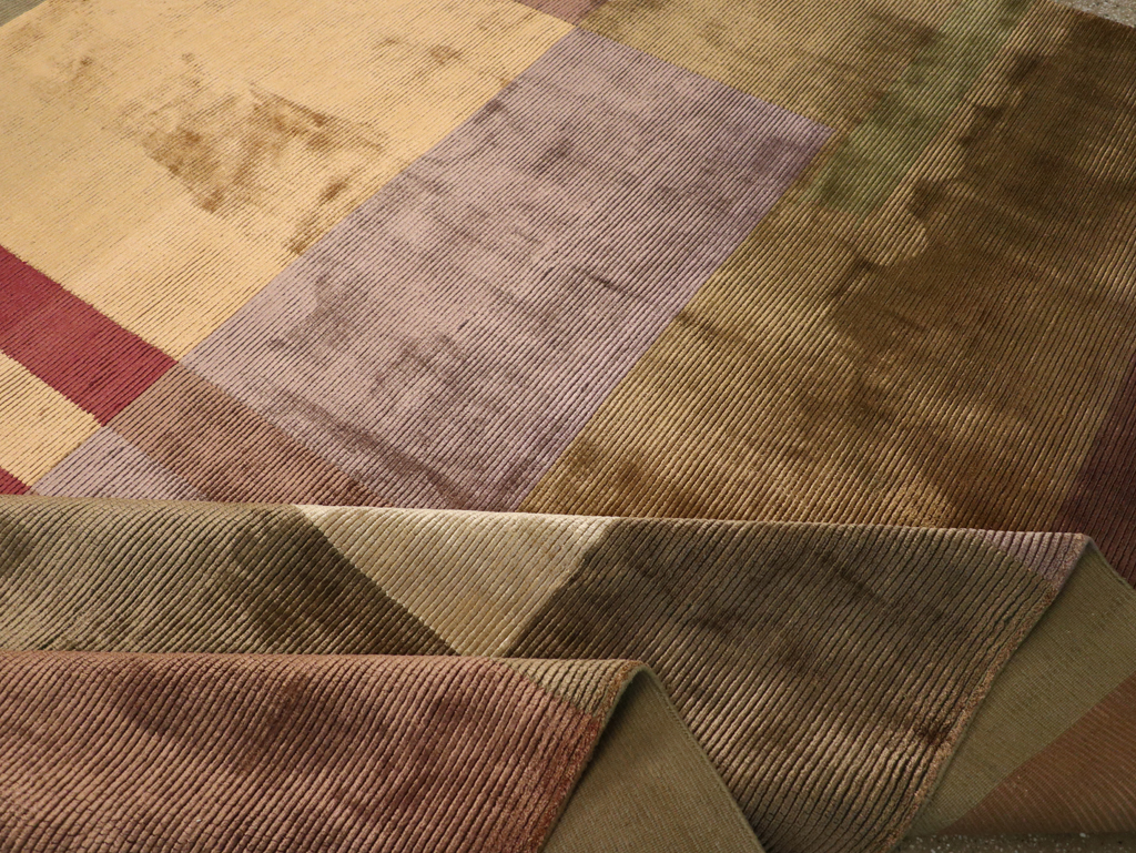 Contemporary Indian Art Deco Style Large Room Size Carpet, No.31079 - Gsblank