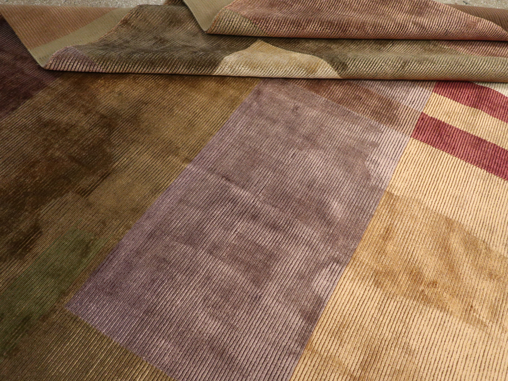 Contemporary Indian Art Deco Style Large Room Size Carpet, No.31079 - Gsblank