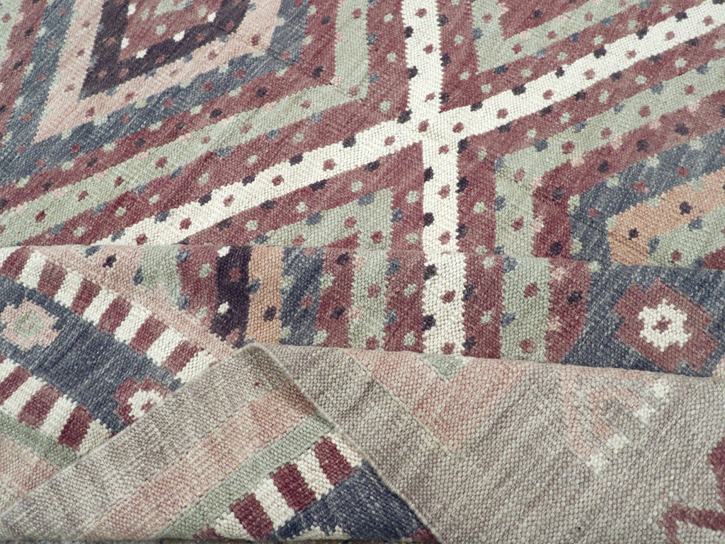 Modern Turkish Flatweave Kilim Room Size Carpet, No.31080 - Gsblank