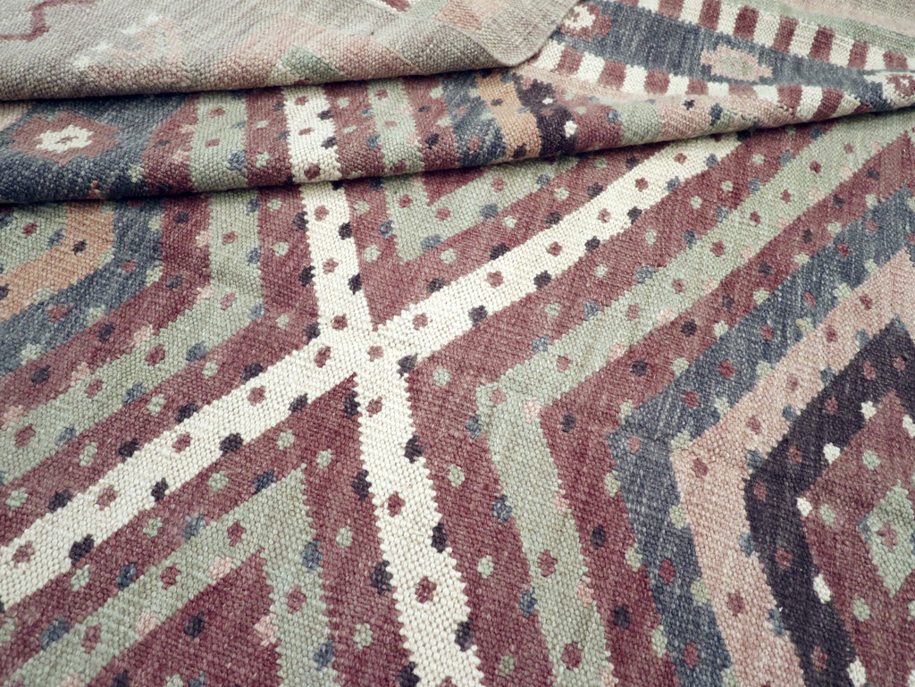 Modern Turkish Flatweave Kilim Room Size Carpet, No.31080 - Gsblank