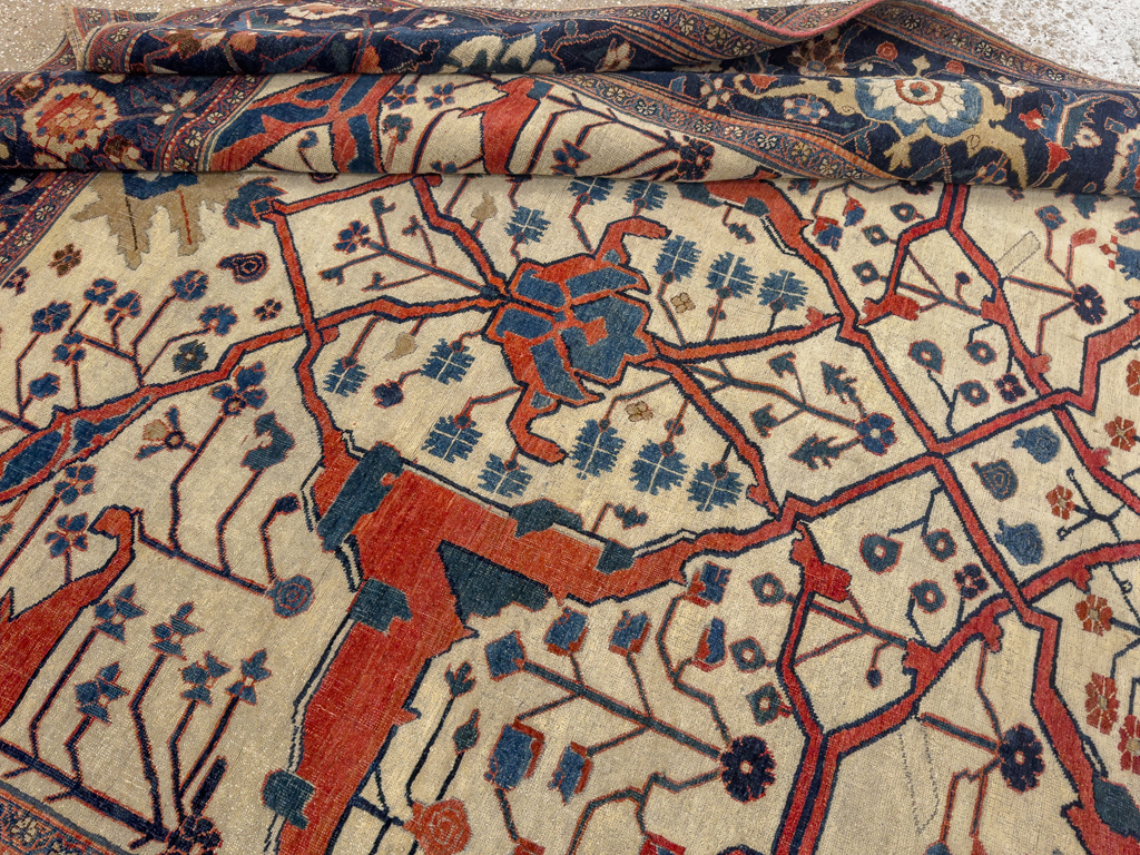 Antique Persian Bidjar Room Size Carpet, No.31081 - Gsblank