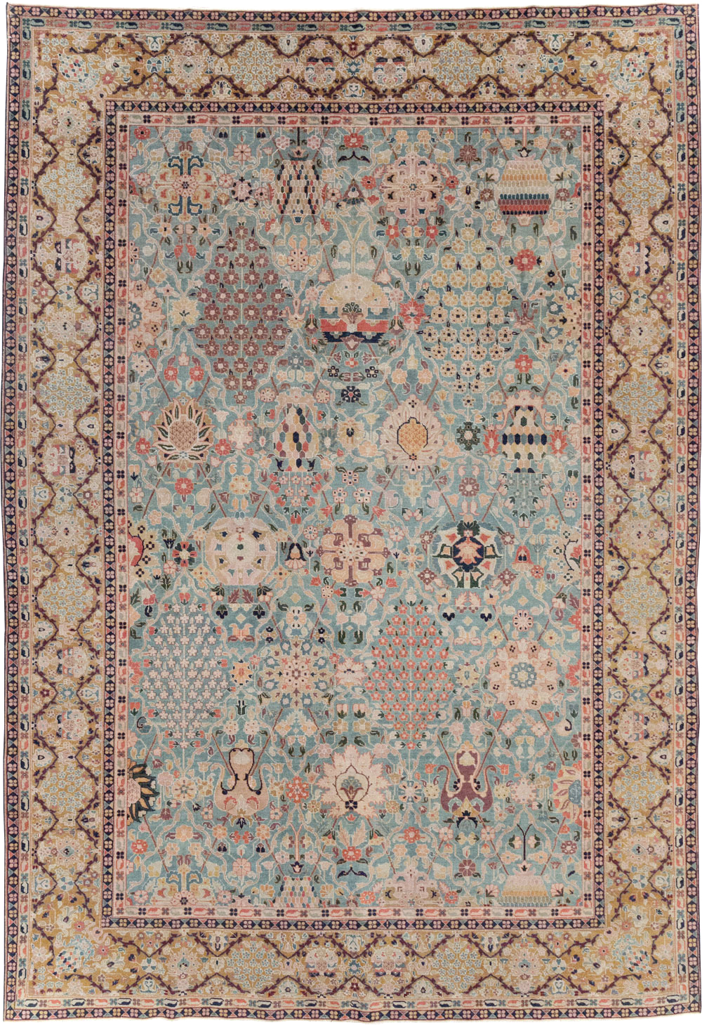 Vintage Persian Tabriz Small Room Size Carpet, No.31084 - Gsblank