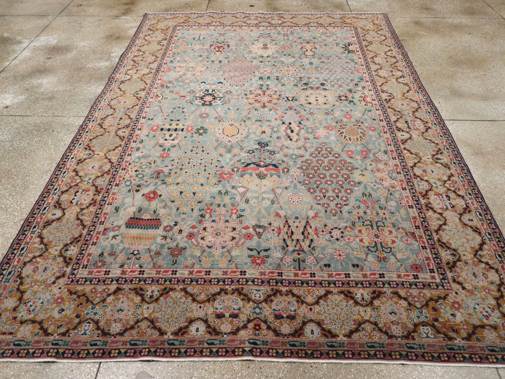 Vintage Persian Tabriz Small Room Size Carpet, No.31084 - Gsblank
