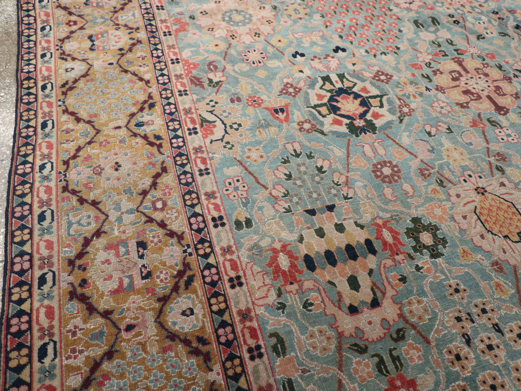 Vintage Persian Tabriz Small Room Size Carpet, No.31084 - Gsblank