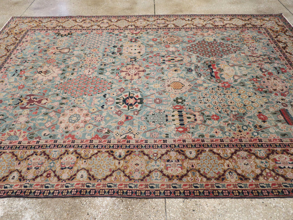 Vintage Persian Tabriz Small Room Size Carpet, No.31084 - Gsblank