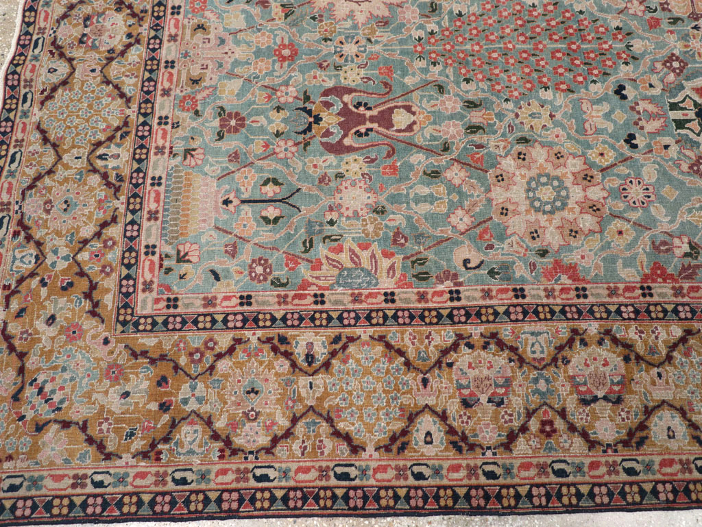 Vintage Persian Tabriz Small Room Size Carpet, No.31084 - Gsblank