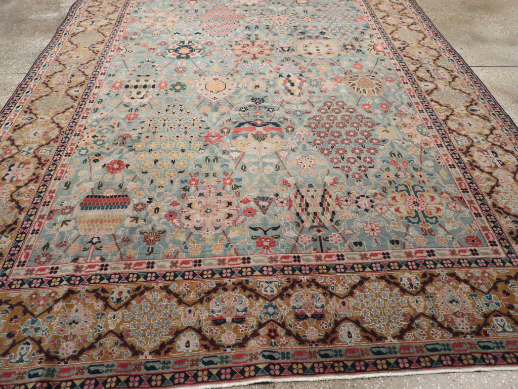 Vintage Persian Tabriz Small Room Size Carpet, No.31084 - Gsblank