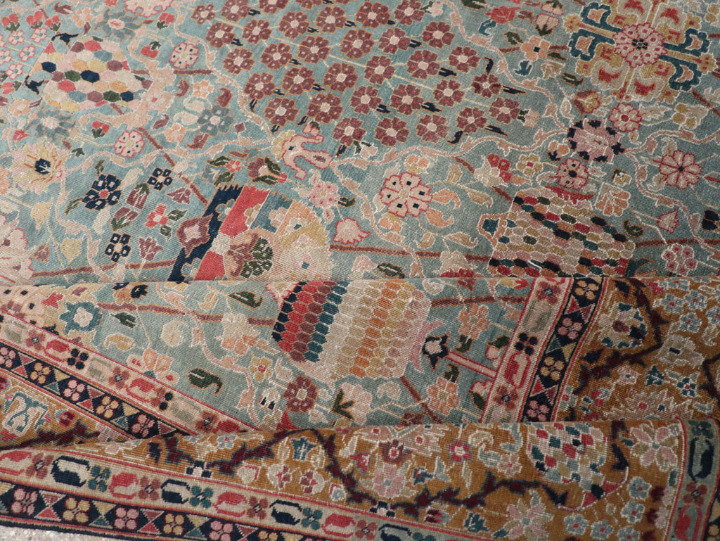 Vintage Persian Tabriz Small Room Size Carpet, No.31084 - Gsblank
