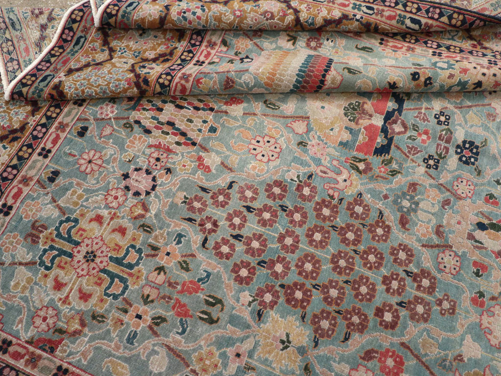 Vintage Persian Tabriz Small Room Size Carpet, No.31084 - Gsblank