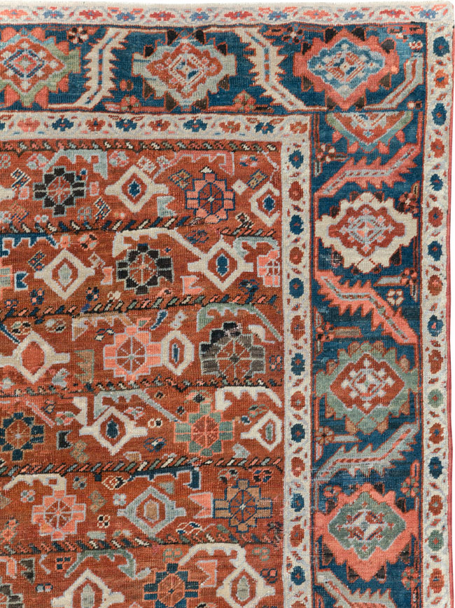 Antique Persian Heriz Room Size Carpet, No.31103 - Gsblank
