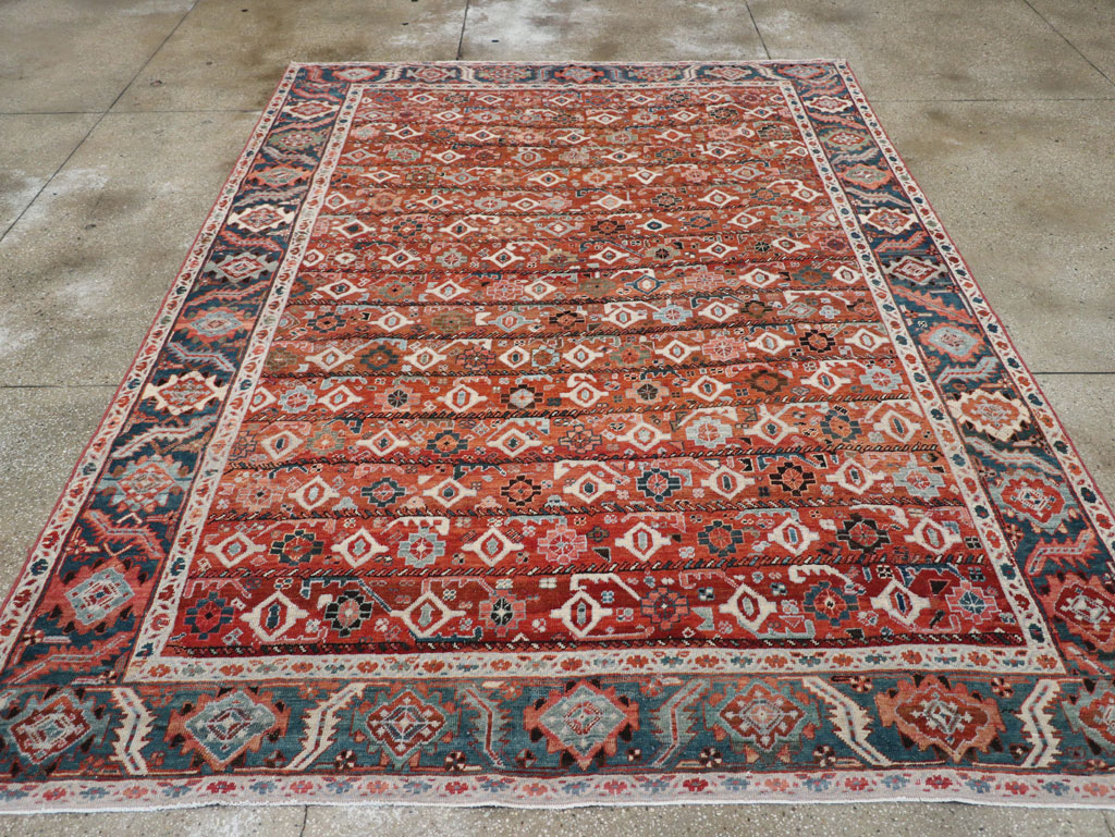 Antique Persian Heriz Room Size Carpet, No.31103 - Gsblank
