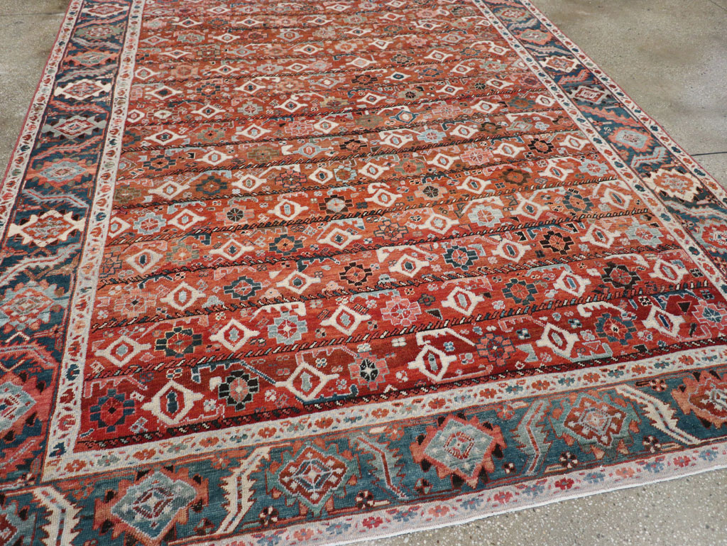 Antique Persian Heriz Room Size Carpet, No.31103 - Gsblank