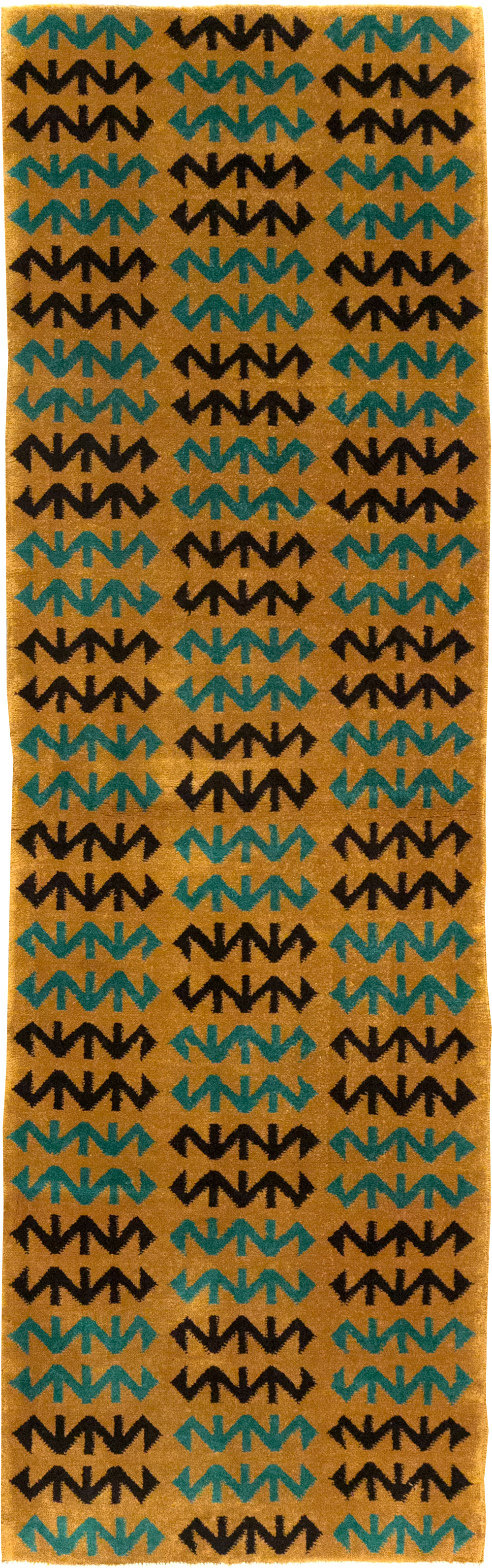 Vintage Turkish Art Deco Style Small Runner, No.31113 - Gsblank