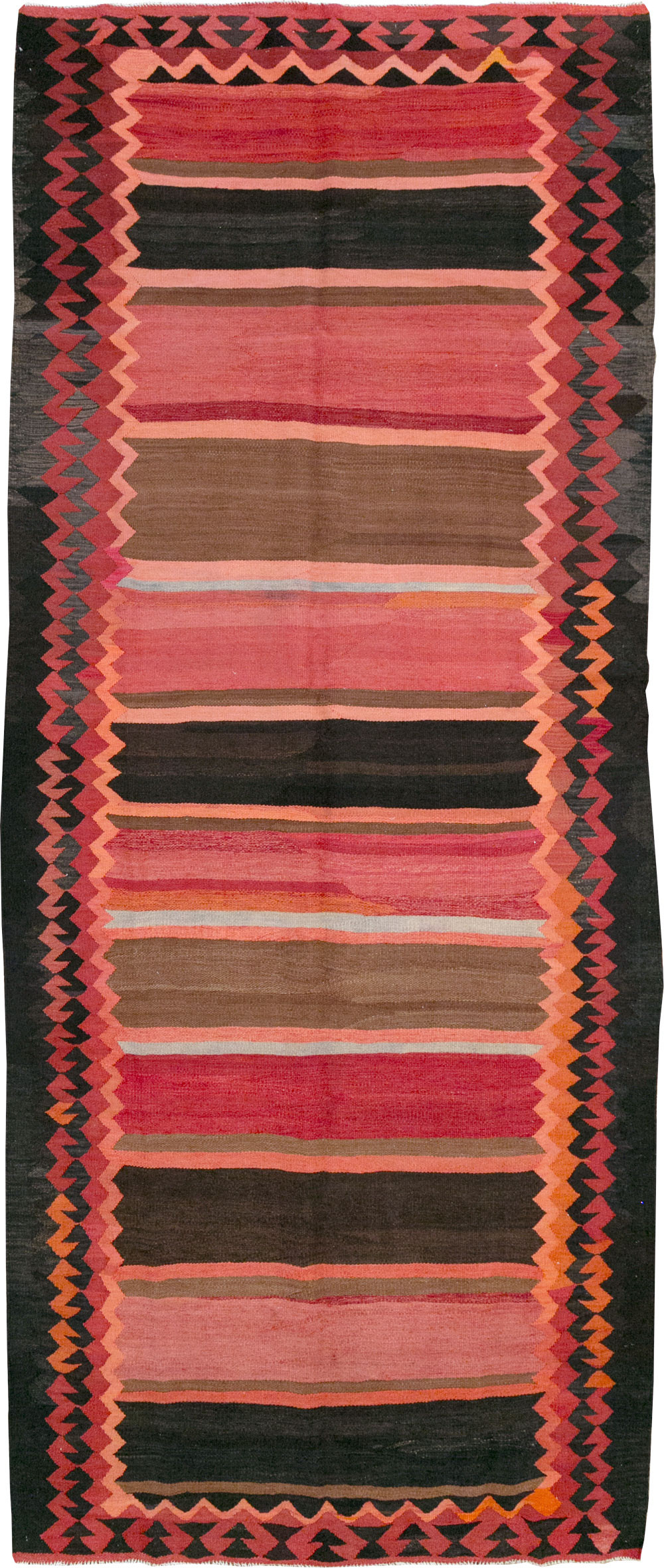 Vintage Persian Flatweave Kilim Gallery Carpet, No.31121 - Gsblank