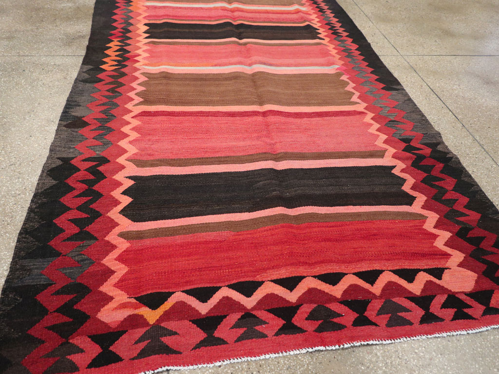 Vintage Persian Flatweave Kilim Gallery Carpet, No.31121 - Gsblank