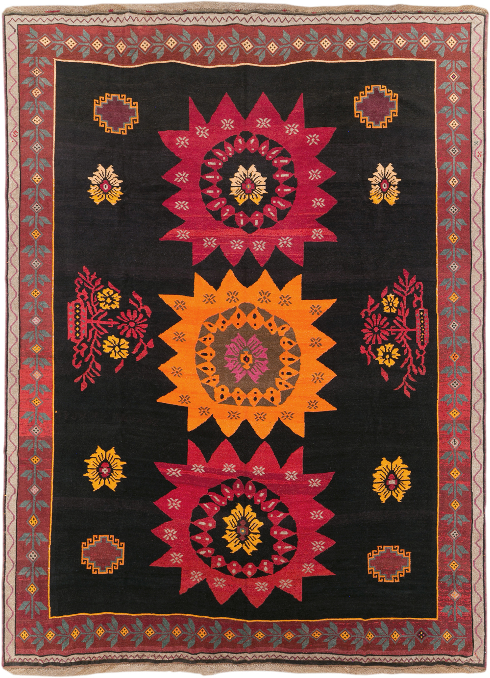 Vintage Turkish Anatolian Large Tribal Room Size Carpet, No.31139 - Gsblank
