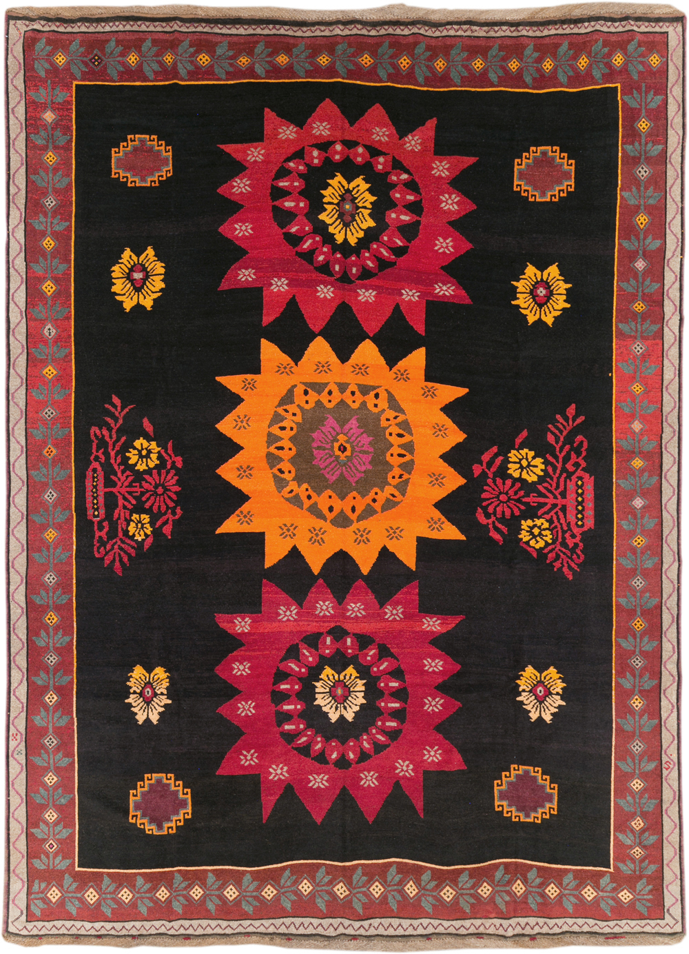 Vintage Turkish Anatolian Large Tribal Room Size Carpet, No.31139 - Gsblank