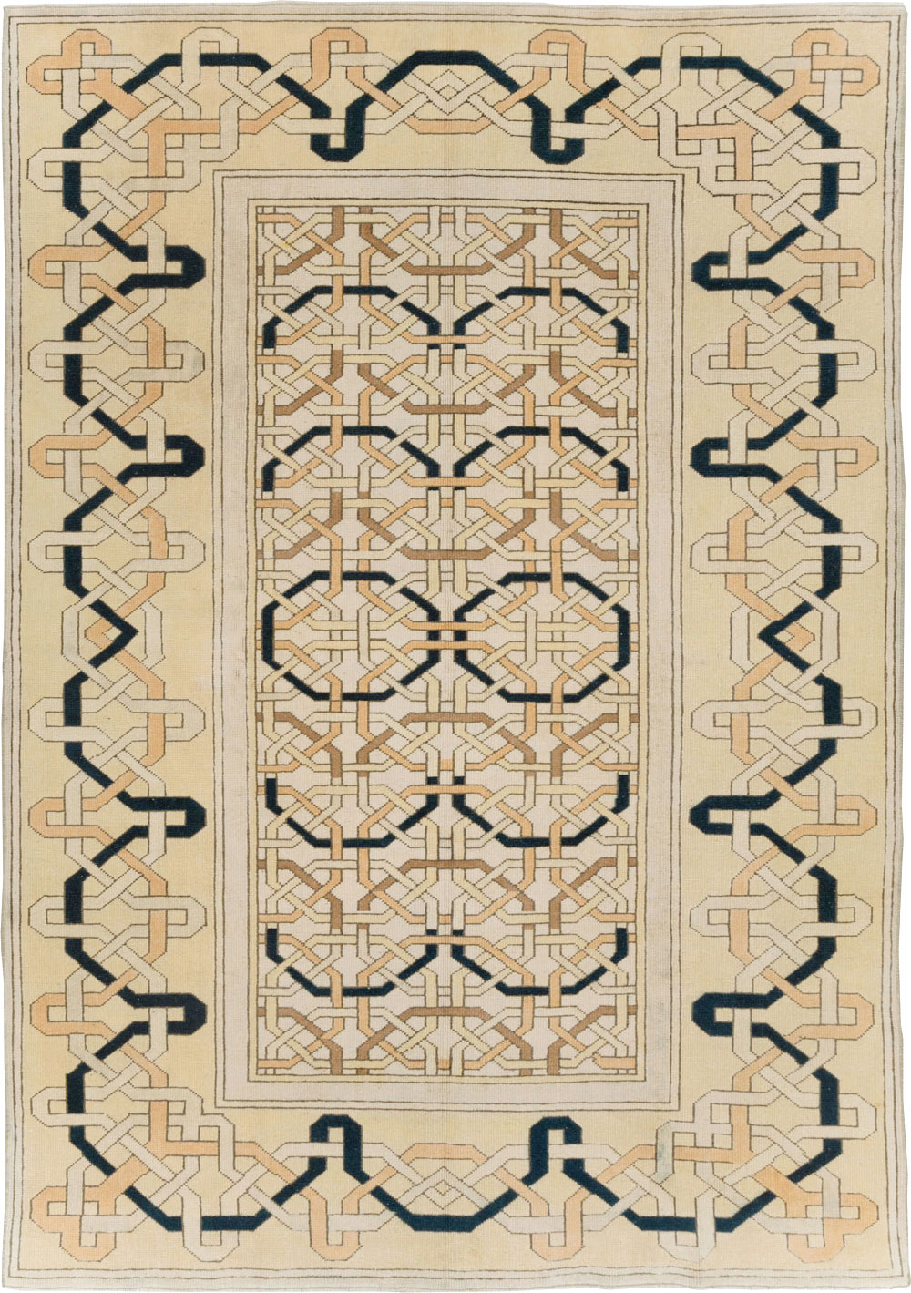 Vintage Turkish Anatolian Art Deco Style Accent Rug, No.31142 - Gsblank