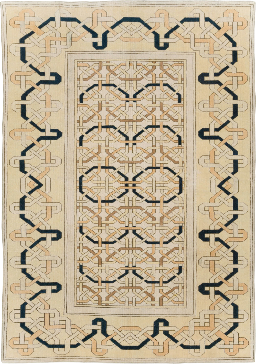 Vintage Turkish Anatolian Art Deco Style Accent Rug, No.31142 - Gsblank