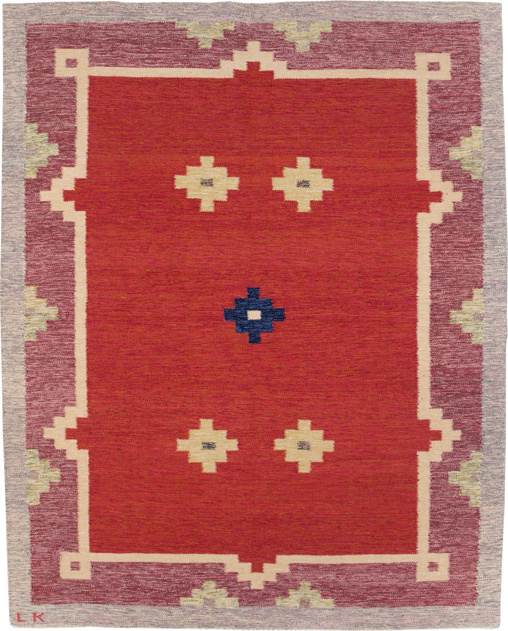 Vintage Swedish Flatweave Kilim Room Size Carpet, No.31149 - Gsblank
