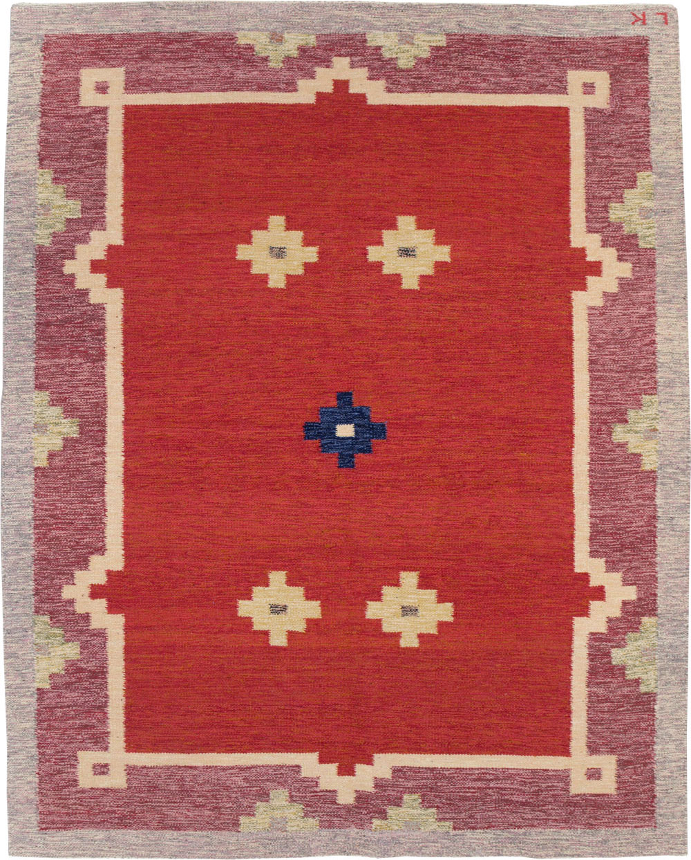 Vintage Swedish Flatweave Kilim Room Size Carpet, No.31149 - Gsblank