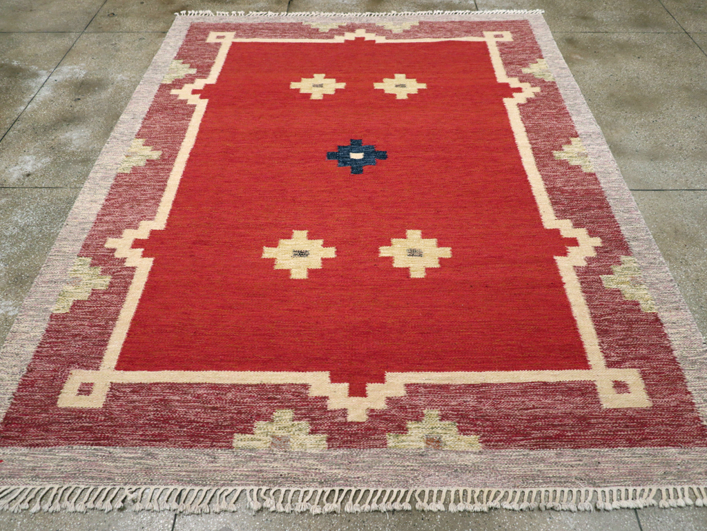 Vintage Swedish Flatweave Kilim Room Size Carpet, No.31149 - Gsblank