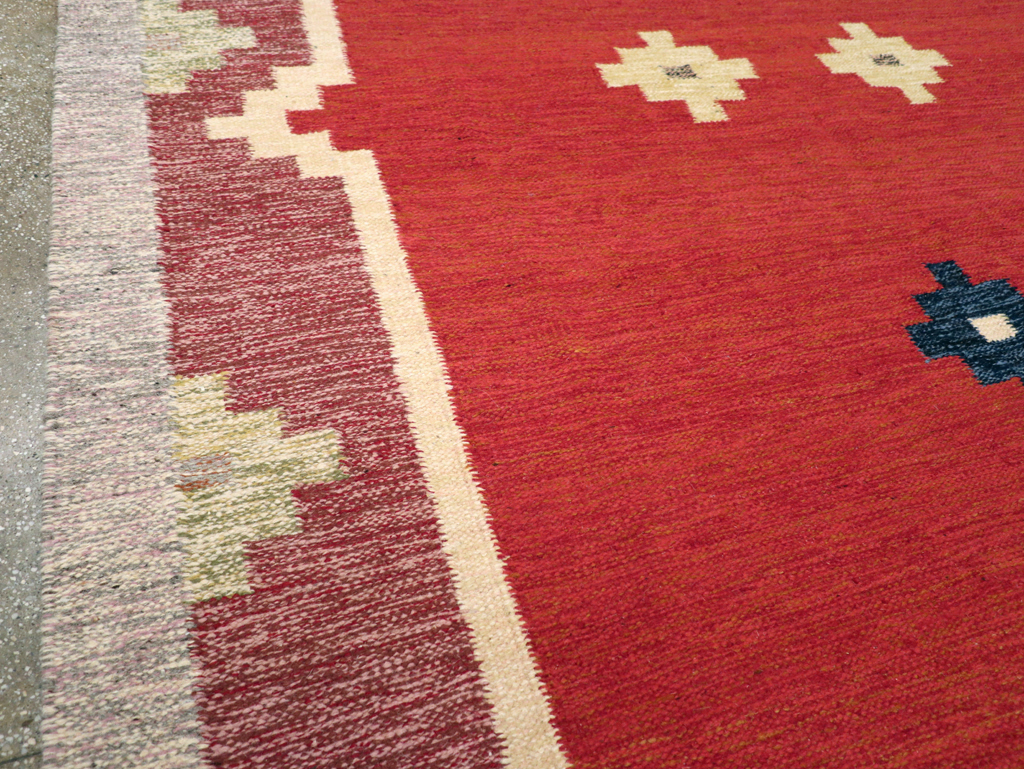 Vintage Swedish Flatweave Kilim Room Size Carpet, No.31149 - Gsblank