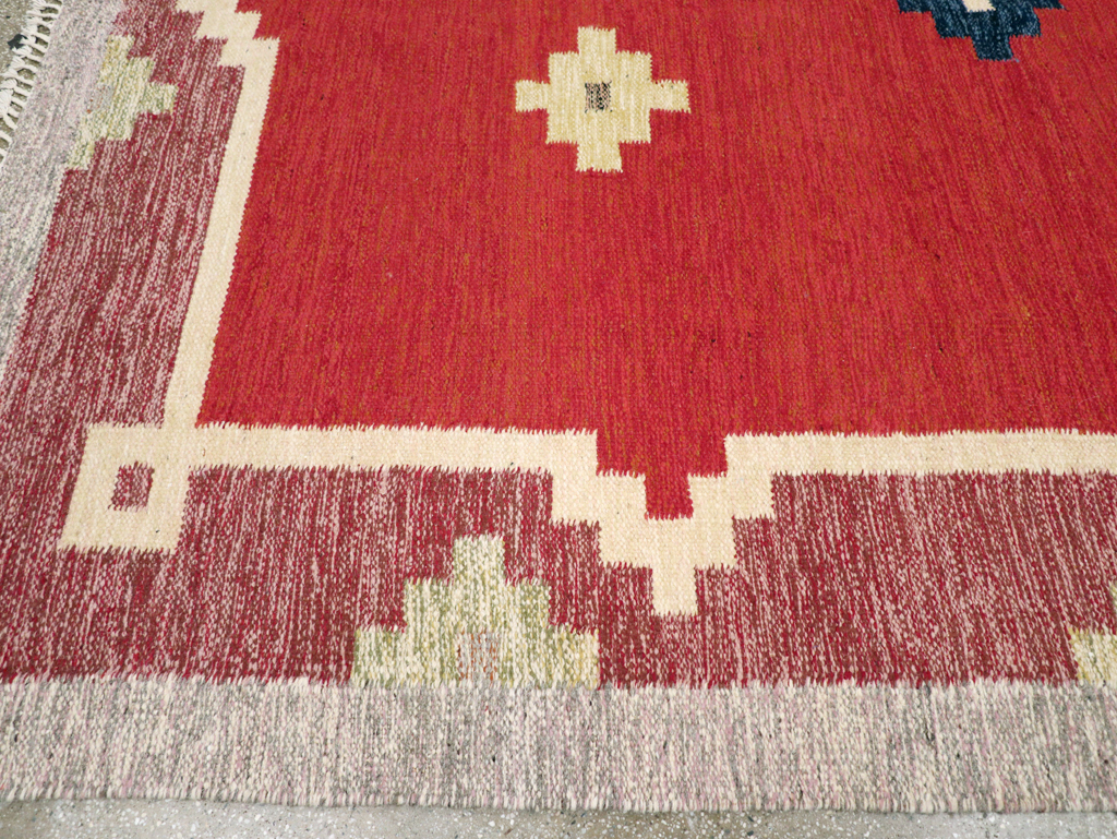 Vintage Swedish Flatweave Kilim Room Size Carpet, No.31149 - Gsblank