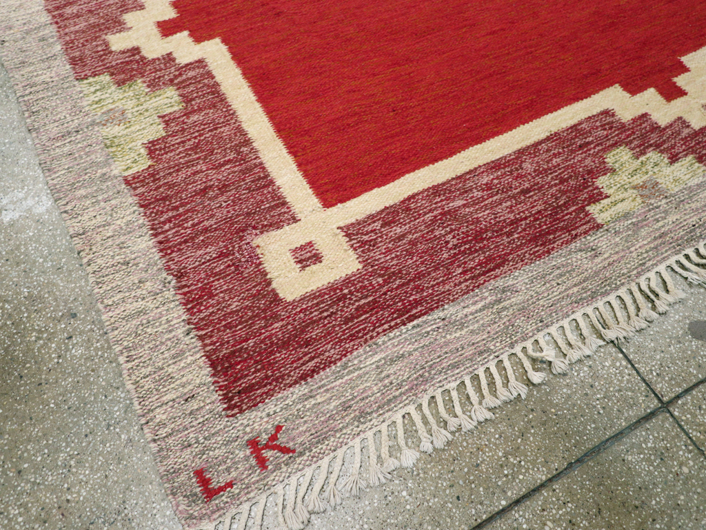 Vintage Swedish Flatweave Kilim Room Size Carpet, No.31149 - Gsblank