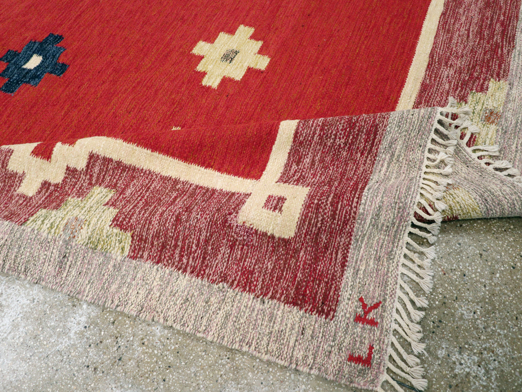 Vintage Swedish Flatweave Kilim Room Size Carpet, No.31149 - Gsblank