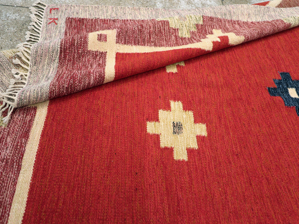 Vintage Swedish Flatweave Kilim Room Size Carpet, No.31149 - Gsblank