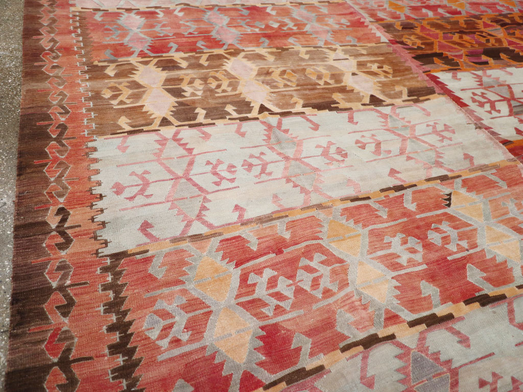 Vintage Turkish Flatweave Kilim Room Size Carpet, No.31152 - Gsblank