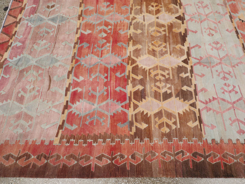Vintage Turkish Flatweave Kilim Room Size Carpet, No.31152 - Gsblank