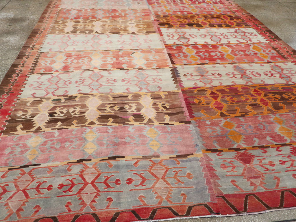Vintage Turkish Flatweave Kilim Room Size Carpet, No.31152 - Gsblank