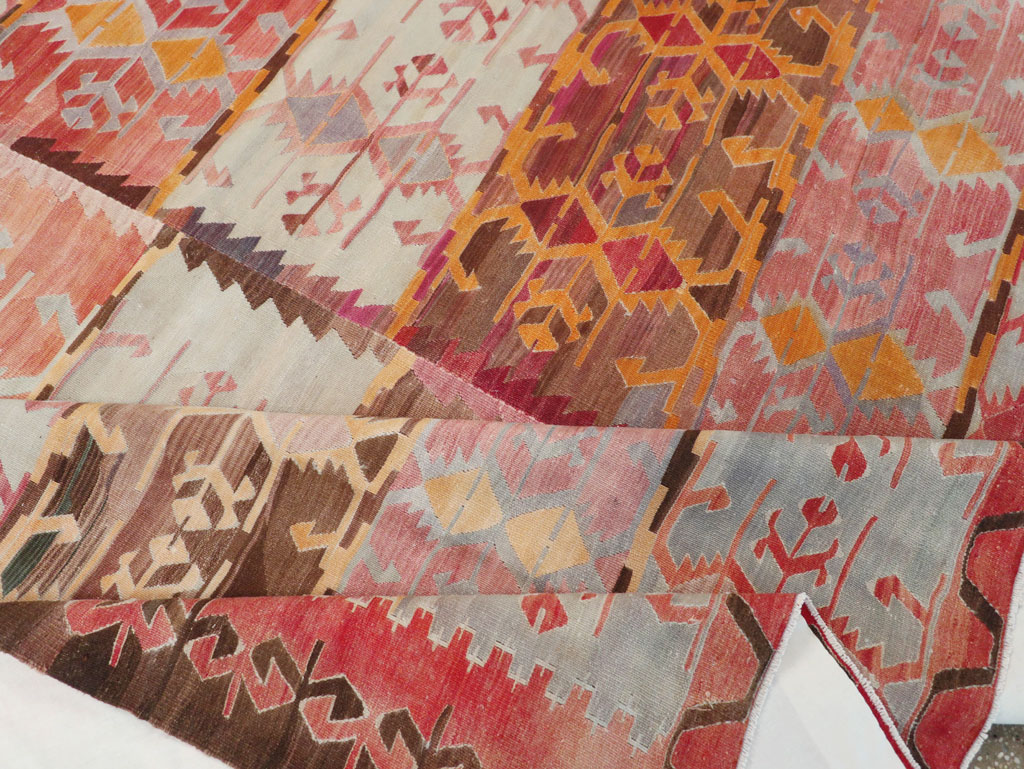 Vintage Turkish Flatweave Kilim Room Size Carpet, No.31152 - Gsblank