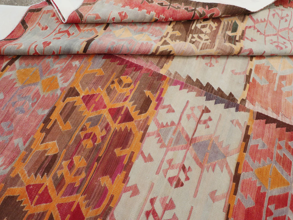 Vintage Turkish Flatweave Kilim Room Size Carpet, No.31152 - Gsblank